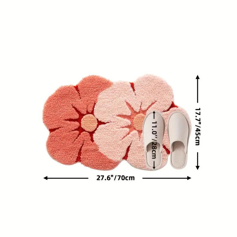 Floral Bathroom Mat – Soft, Comfortable & Washable
