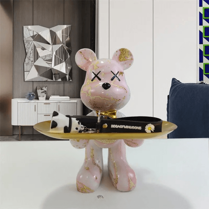 Decorative Bear with Tray – Luxury Home Accessory & Storage Tray