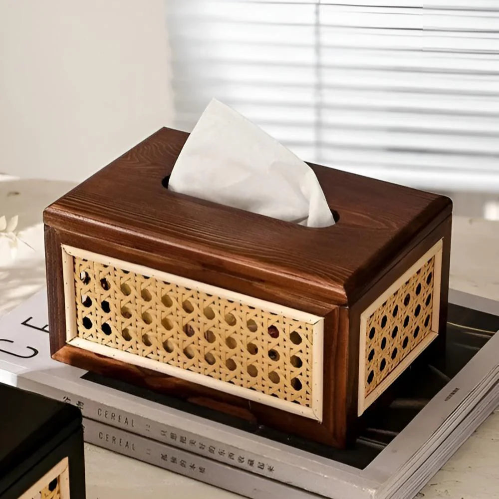 Rattan Tissue Box Cover