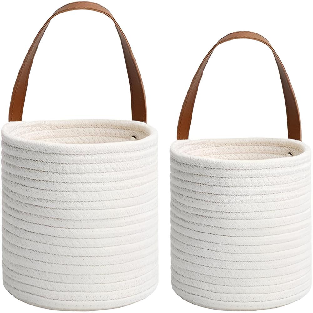 Cesti da parete minimalisti in corda di cotone