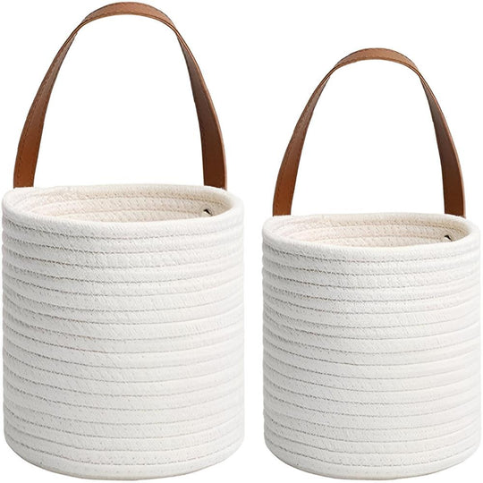 Cesti da parete minimalisti in corda di cotone
