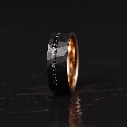 Bague en carbure de tungstène à tourmaline noire 8mm - Ares