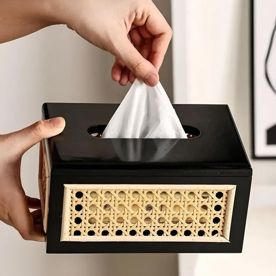 Rattan Tissue Box Cover