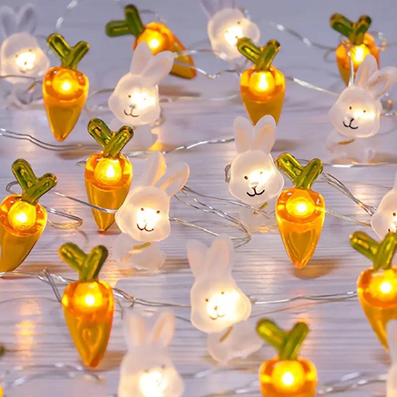 Schattige LED Paashaas & Wortel Slingerlichten