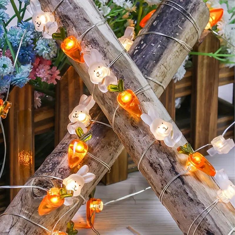 Schattige LED Paashaas & Wortel Slingerlichten