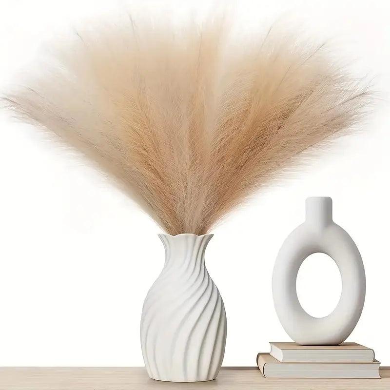 Set of 20 Rustic Fake Pampas Grass | Bohemian Style Vase Filler