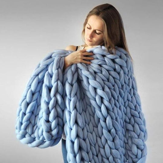 Comfy knitted blanket