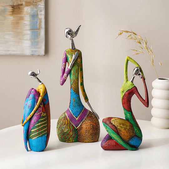 Moderne astratte sculture africane da donna