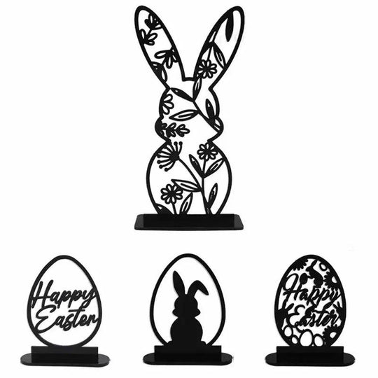 Elegant Black Acrylic Easter Decoration