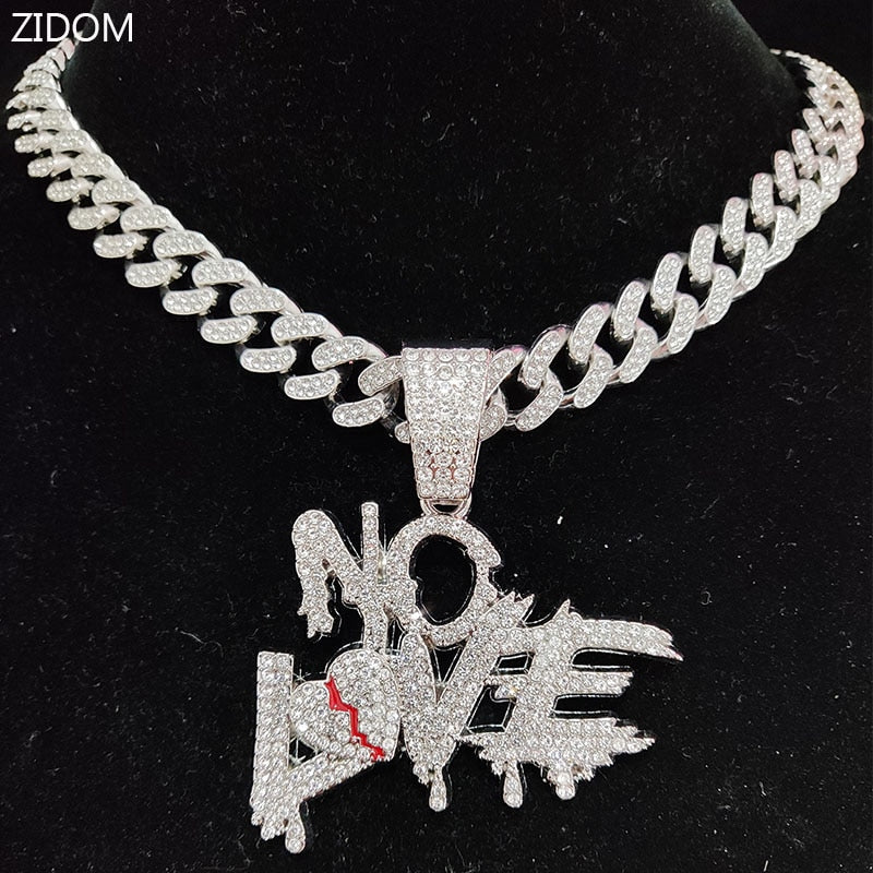 Sterling Mystique | Catene cubane hip hop NO LOVE Ketting