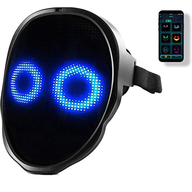 Rechargeable LED mask with changing face