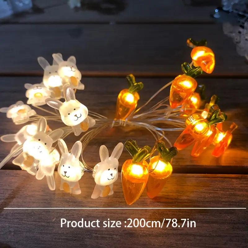 Schattige LED Paashaas & Wortel Slingerlichten