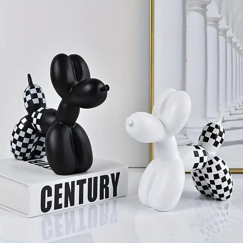 Schattige Geblokte Ballonhond Figurine