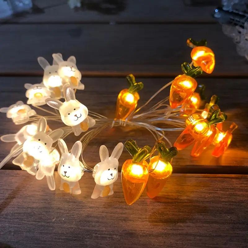 Schattige LED Paashaas & Wortel Slingerlichten