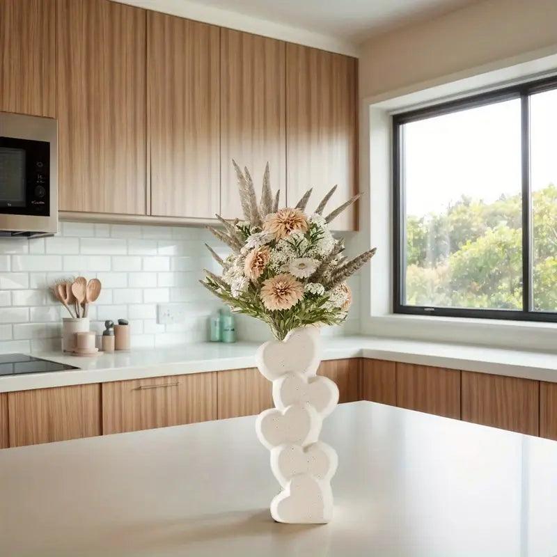 Boho Heart Stacked Ceramic Vase