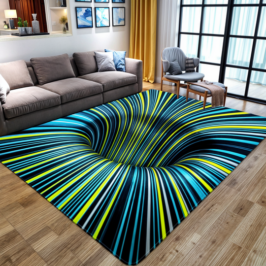 Zerbino Ottico 3D Illusione - Tappeto Antiscivolo Geometrico a Scacchiera