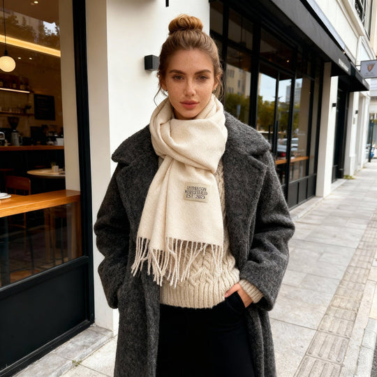 Effen Scarf with Fringes for Women | Classic Winter Shawl