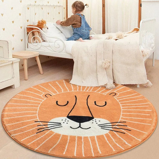 Tapis rond pour chambre d'enfant | Design ludique de dessin animé et illustré