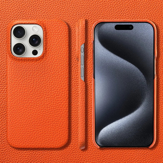 Oranje Getextureerd iPhone Hoesje | Volledige Dekking Telefoonschaal