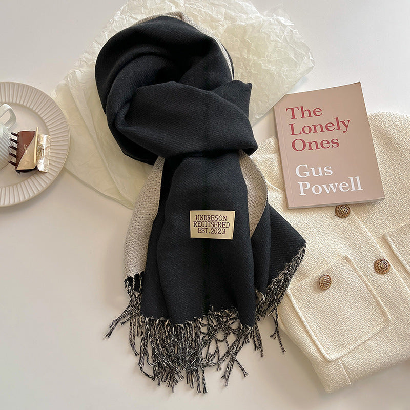Effen Scarf with Fringes for Women | Classic Winter Shawl
