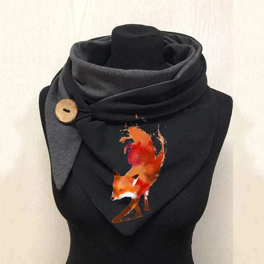 Triangular Scarf with Button Closure for Women | Double-Layer Neck Wrap