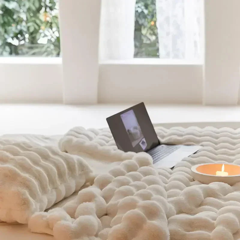 Coperta in pile doppia faccia Bunny | morbido unito per pisolini e calore