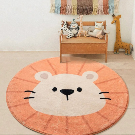 Tapis rond pour chambre d'enfant | Design ludique de dessin animé et illustré