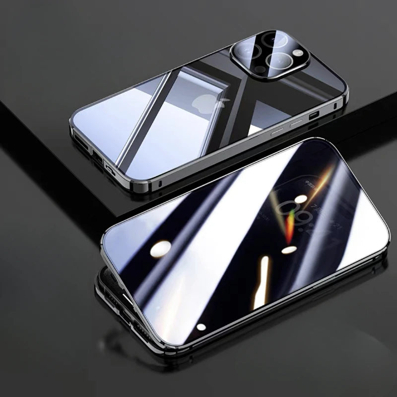 iPhone magnetisch glas hoesje | Volledig lichaam Privacy & Krasbescherming