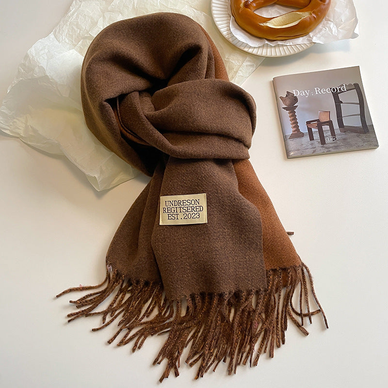 Effen Scarf with Fringes for Women | Classic Winter Shawl