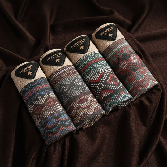 Boxershort van katoenmix met geometrisch patroon