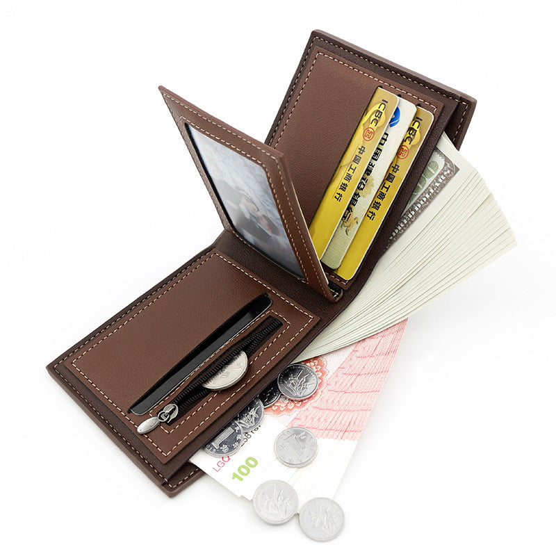 Bifold Heren Portemonnee met Dubbel Gestikte Naden