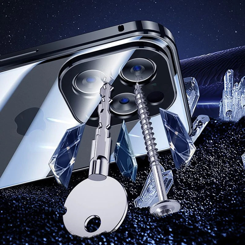 iPhone magnetisch glas hoesje | Volledig lichaam Privacy & Krasbescherming