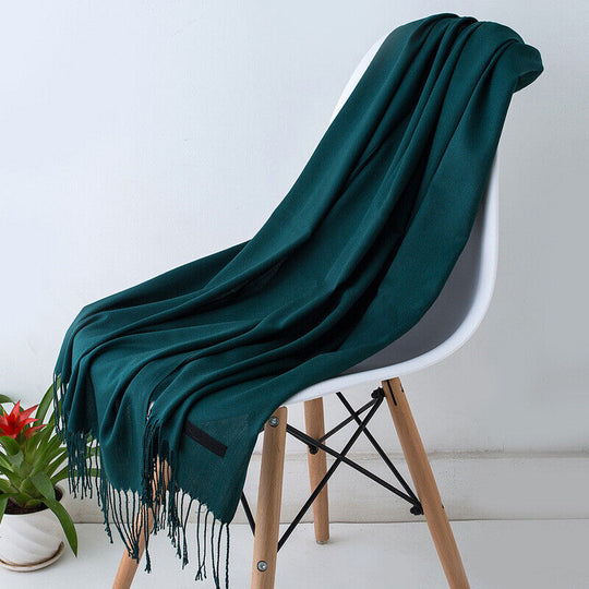 Long Scarf | Oversized Wrap with Fringes