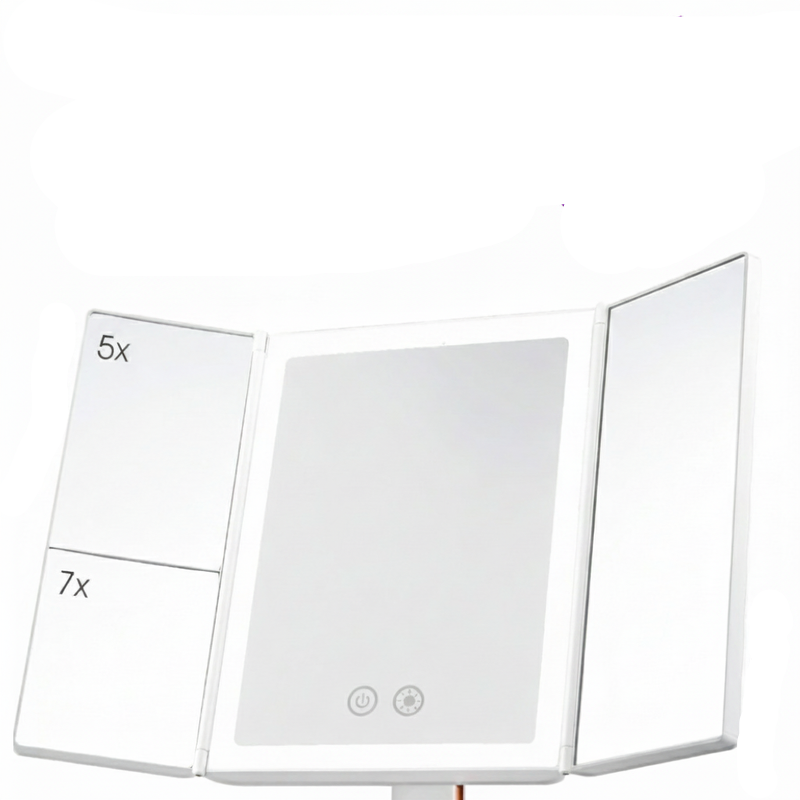 Driepoot LED Verlichting Make Up Spiegel | Verstelbare Cosmetische Tafelspiegel