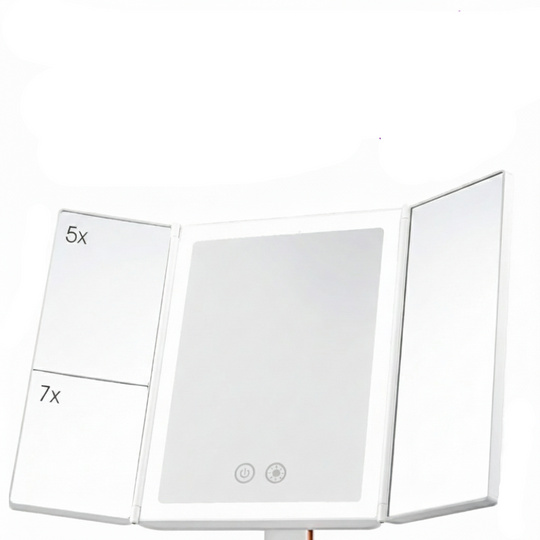 Driepoot LED Verlichting Make Up Spiegel | Verstelbare Cosmetische Tafelspiegel