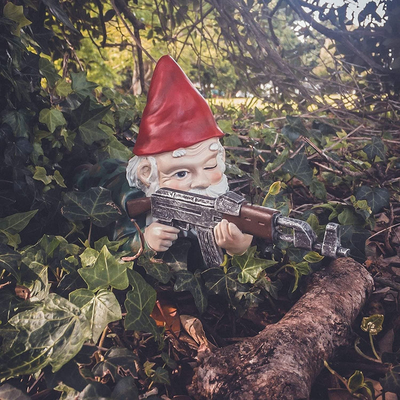 Garden Statue Gnome Figure | Camo Garden Decoration