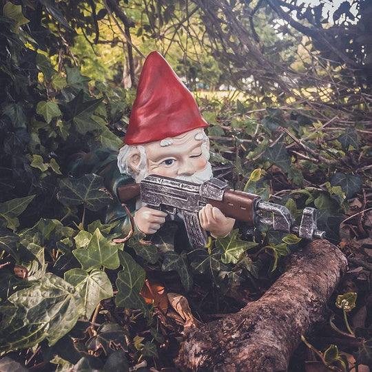 Garden Statue Gnome Figure | Camo Garden Decoration