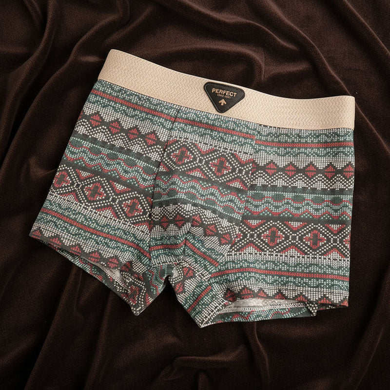 Boxershort van katoenmix met geometrisch patroon