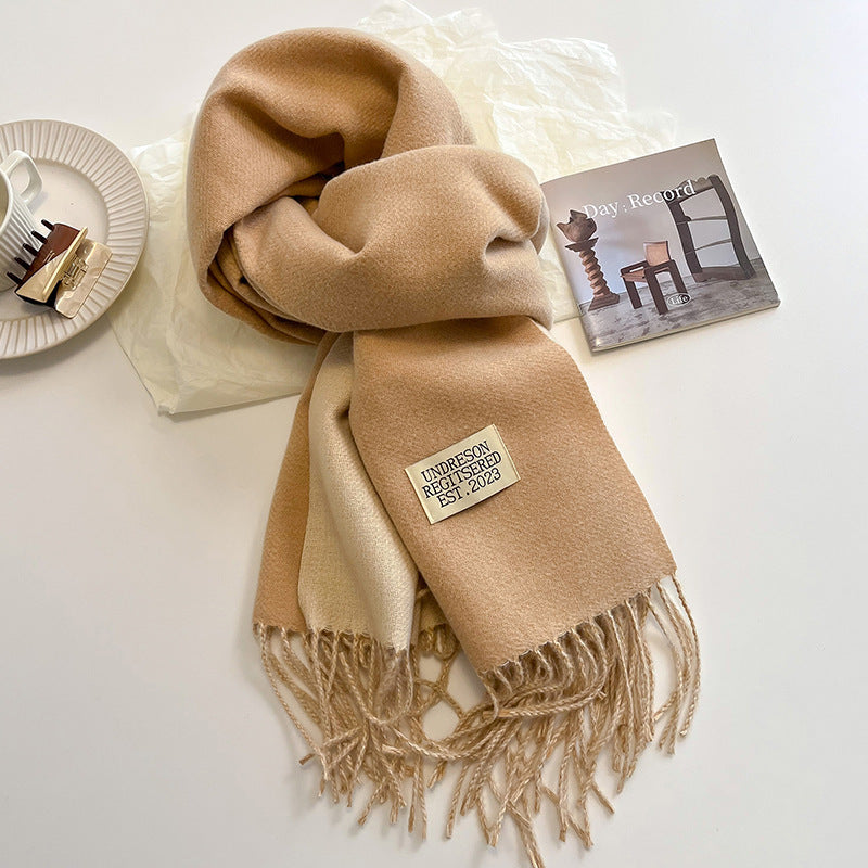 Effen Scarf with Fringes for Women | Classic Winter Shawl