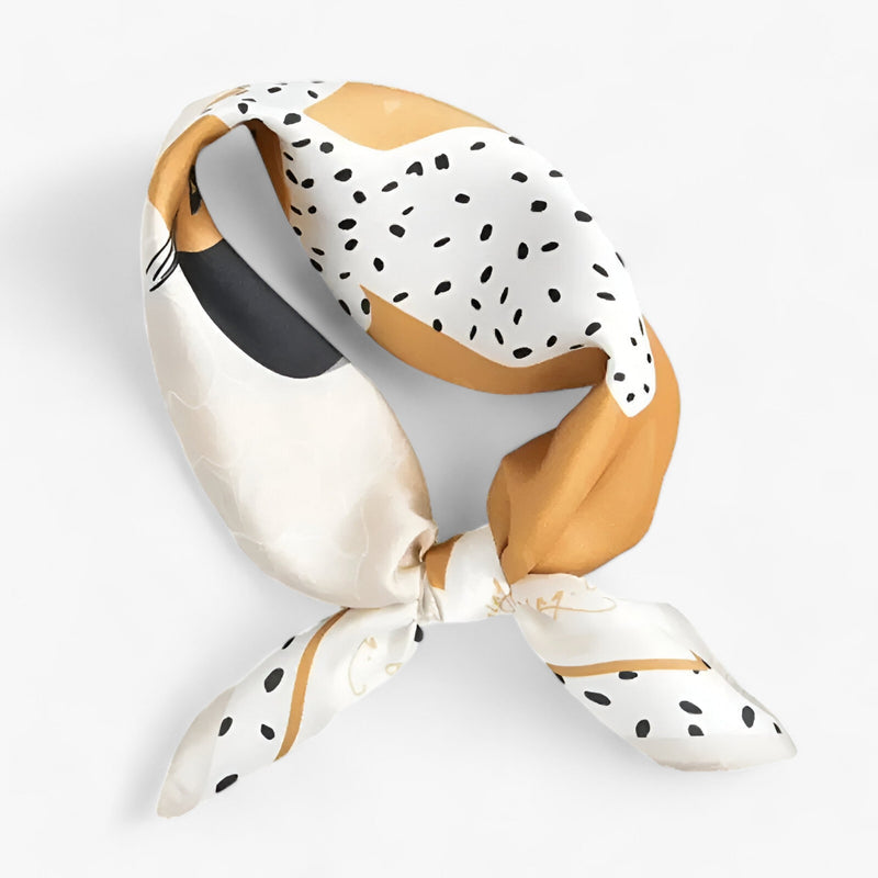 Satijnlook Vierkante Sjaal voor Vrouwen | Gedessineerde Nekmode