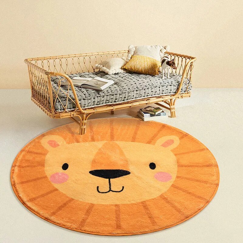 Tapis rond pour chambre d'enfant | Design ludique de dessin animé et illustré