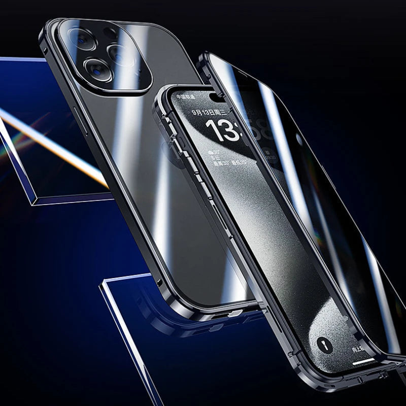 iPhone magnetisch glas hoesje | Volledig lichaam Privacy & Krasbescherming
