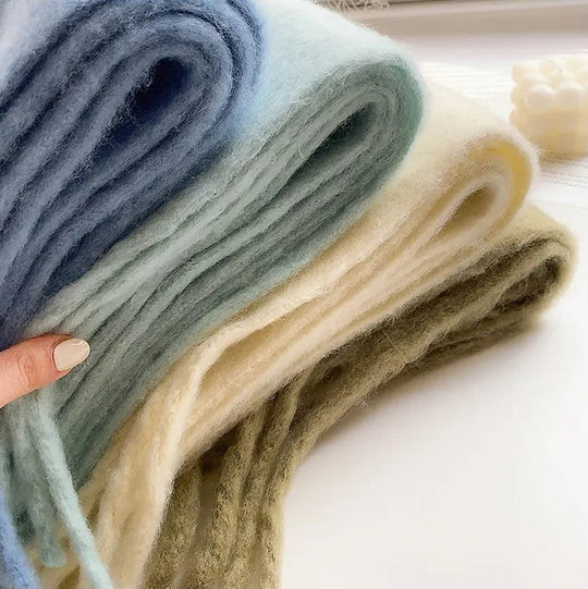 Stylish Warm Winter Scarf | Plain Shawl with Fringes