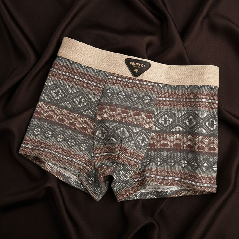 Boxershort van katoenmix met geometrisch patroon