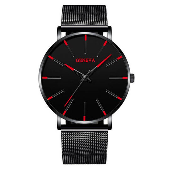 Mesh Band Minimalist Watch for Men | Black Dial Analog