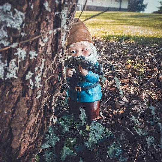 Garden Statue Gnome Figure | Camo Garden Decoration