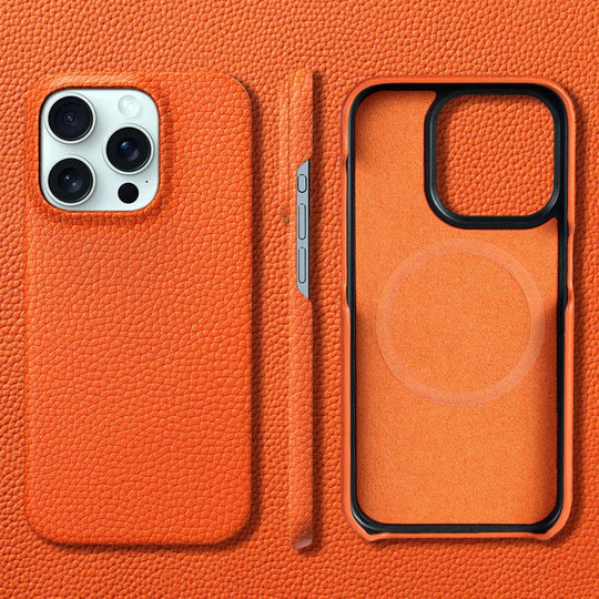 Oranje Getextureerd iPhone Hoesje | Volledige Dekking Telefoonschaal
