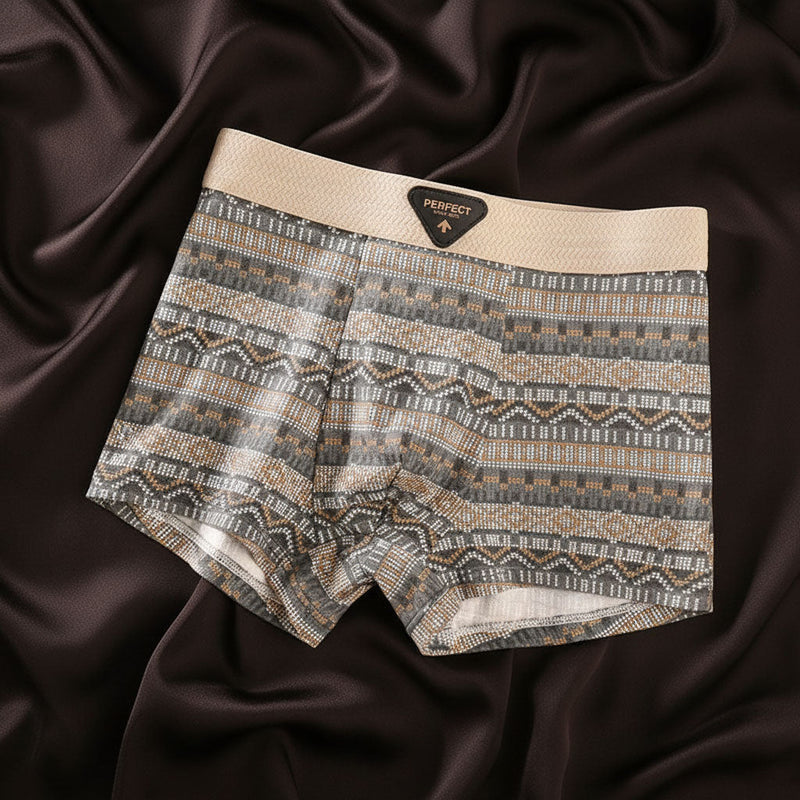 Boxershort van katoenmix met geometrisch patroon