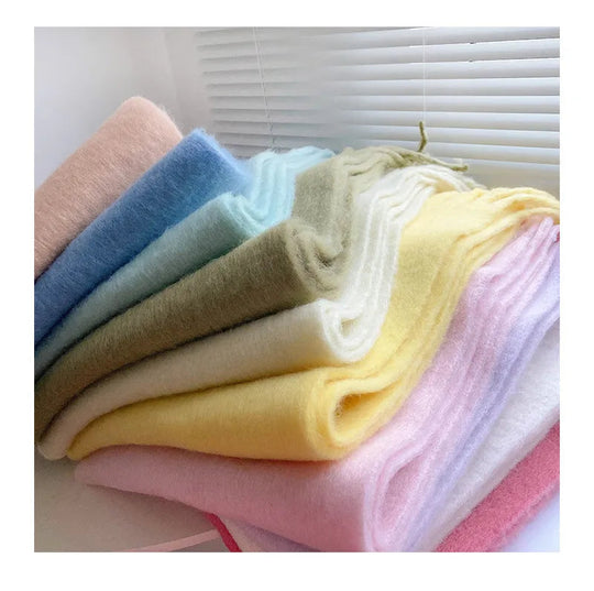 Stylish Warm Winter Scarf | Plain Shawl with Fringes