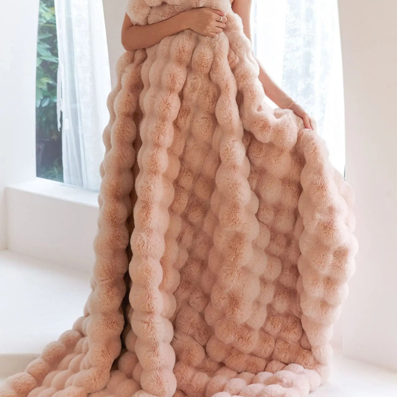 Dubbelzijdige fleecedeken Bunny | effen knuffel voor dutjes en warmte